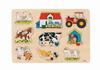 Boerderijpuzzel 21x30cm houten knoppen