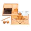 3 Dimensies houten kist met blokken, transp. en opdrachten