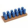 Gewichtenkokerset 12 delig in houten blok 38x13cm Educo